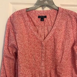 Lands end tuck front blouse